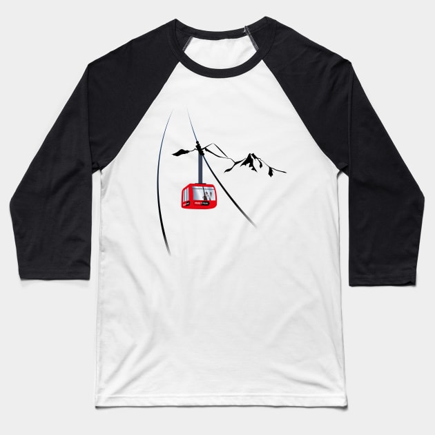 Whistler peak 2 peak cable car Baseball T-Shirt by leewarddesign